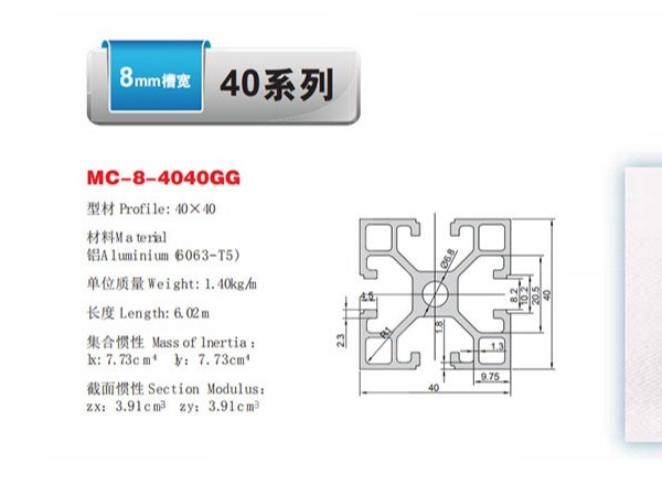 價(jià)格不同的鋁型材，拿40x40鋁型材種類舉例說明